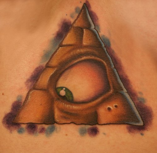 Grey Ink Illuminati Eye Tattoo Designs